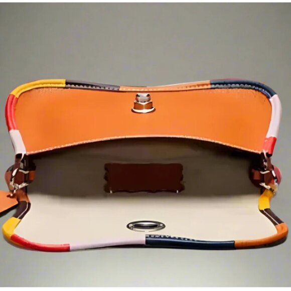 Coach Wavy Dinky Bag Coachtopia Brown Leather CK540 Rainbow Crossbody - Picture 9 of 13